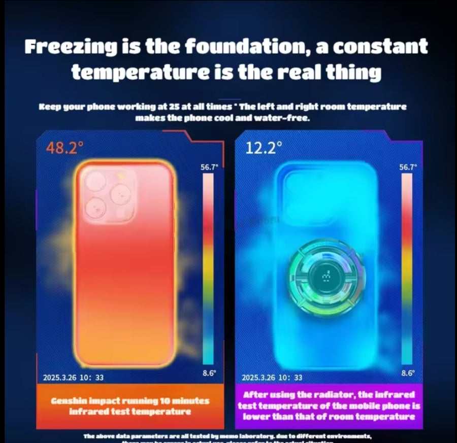 MEMO CX15 Mobile Phone 5V/3A AI Freeze PUBG Game Cooler Semiconductor Magnetic/Back-clip Cooling Fan Radiator for IPhone Android